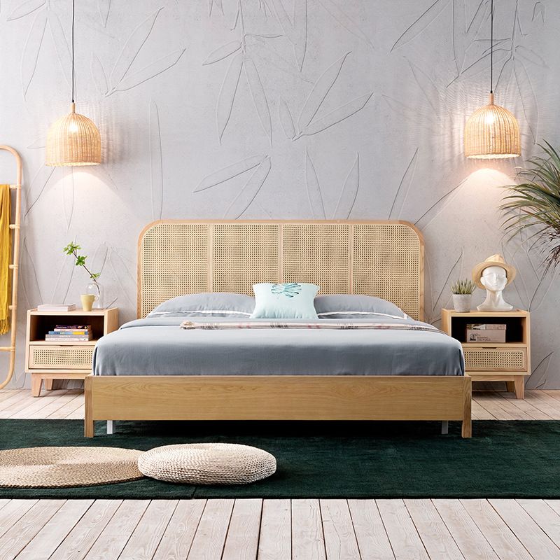 Wicker & Rattan Standard Bed Tropical Bed Frame With Custom Gold Legs Clearhalo 'Bedroom Furniture' 'Beds' 'furn' 'furn_beds' 'Furniture' 1200x1200_356711e7-a92e-4f79-a8d0-9e1409b4e103