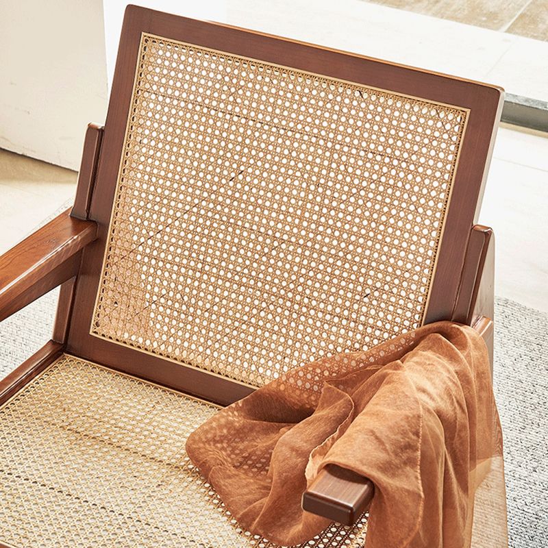 Mid-century Modern Rubberwood Solid Wood Frame Square Arms Chair Clearhalo 'Accent Chairs' 'accent_chairs' 'Chairs & Seating' 'furn' 'furn_accent_chairs' 'Furniture' 'Living Room Furniture' 1200x1200_3567a8e9-5005-42f6-80f3-33fcd54b51b7