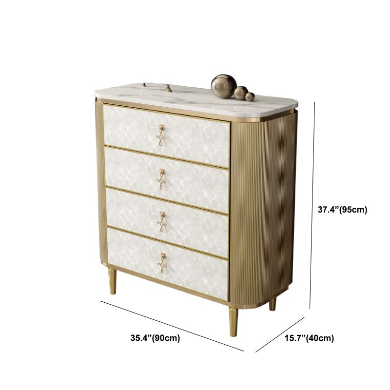 Cómoda vertical de madera con almacenamiento de piedra vertical Glam con 3/4/5 cajones para dormitorio