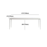 Modern White Stone Table 4 Legs Rectangle Dining Table for Kitchen Clearhalo 'Dining Tables & Seating' 'Dining Tables' 'dining_table' 'Furniture' 'furniture_dining_table' 'Kitchen & Dining Furniture' 'kitchen' 'kitchen_dining_table' 1200x1200_35688c62-f62c-4e7d-baa0-dedb292e4485