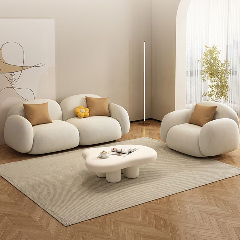 Appartement de salon du bras carré de style moderne Souins en blanc