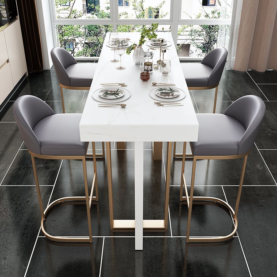 Glam Rectangle Bar Table Set 1/5 Pcs Faux Marble Bar Table Set Clearhalo 'Bar Furniture' 'furn' 'furn_home_bar_bar_sets' 'Furniture' 'Home Bars & Bar Sets' 'home_bar_bar_sets' 'Kitchen & Dining Furniture' 1200x1200_356a466a-50c1-4b03-a2f2-259e59dd8345