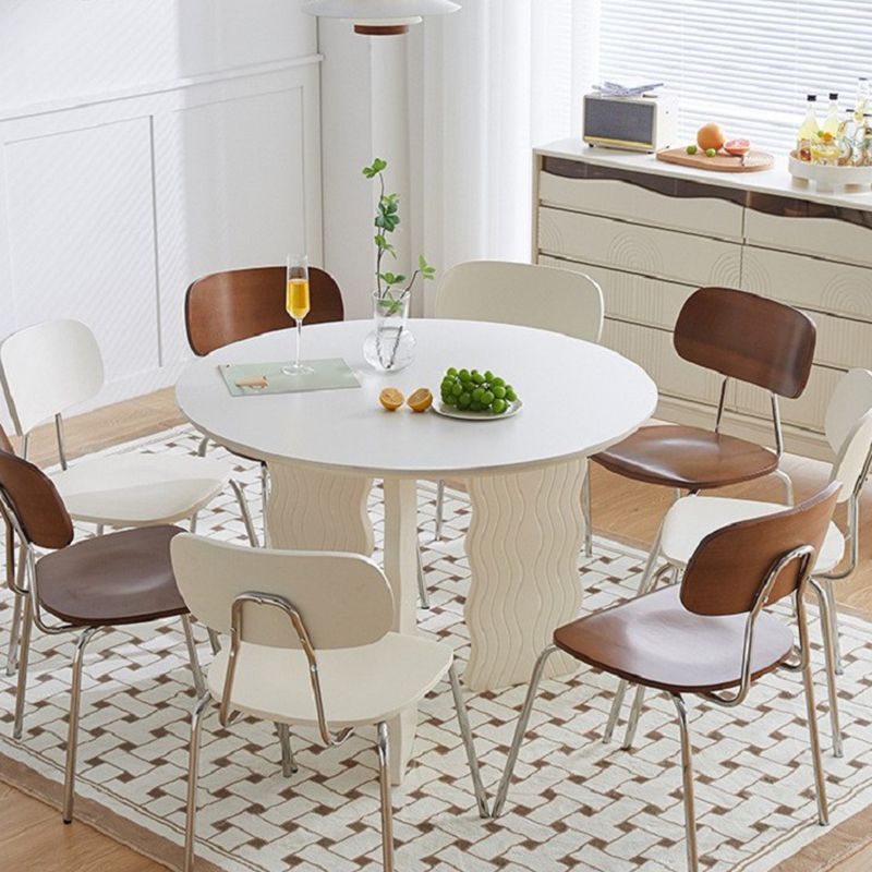 Modern Round Dining Table 3 White Legs Table for Dining Room Clearhalo 'Dining Tables & Seating' 'Dining Tables' 'dining_table' 'furn' 'furn_dining_table' 'Furniture' 'Kitchen & Dining Furniture' 1200x1200_356ad620-80e7-471e-957d-16dee9cd8085