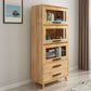Scandinavian Closed Back Book Shelf Standard Wooden Bookcase