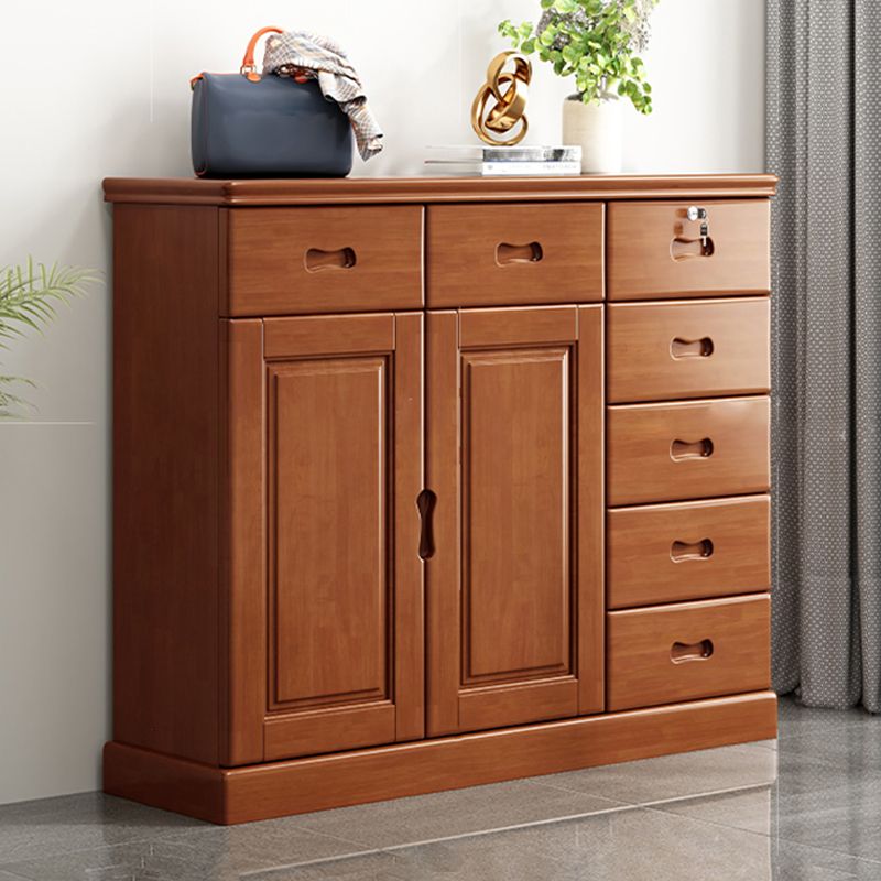 Mid-Century Modern Rectangle Accent Chests and Cabinets in Brown/white