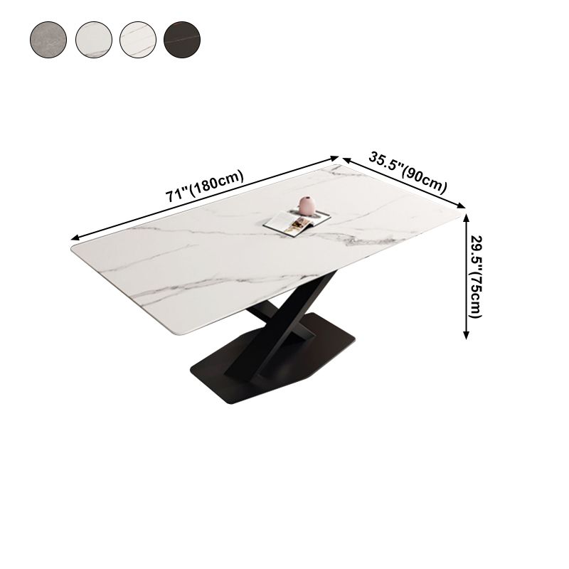 Industrial Kitchen Standard Dining Table Sintered Stone Dining Table with Pedestal Base Clearhalo ' dining_table' 'Dining Tables & Seating' 'Dining Tables' 'furn' 'furn_dining_table' 'Furniture' 'furniture_dining_table' 'Kitchen & Dining Furniture' 'kitchen&dining_furn' 'kitchen' 'kitchen_dining_table' 1200x1200_356c245c-94ea-4fb6-968e-c8f6b38a5837