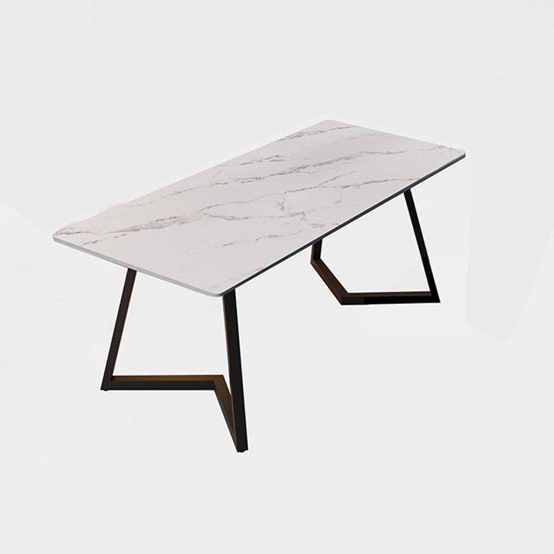 Contemporary Style Sintered Stone Desk Metal Sled Base Office Desk Clearhalo 'furn' 'furn_office_desk' 'Furniture' 'Office Desks' 'Office Furniture' 'office_desk' 1200x1200_356e5ee0-eb01-4004-83e2-aae936de45c0