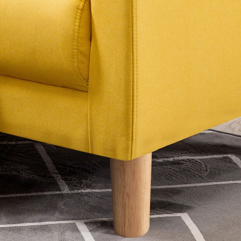 Sofá de lino escandinavo de cojín de un solo amortiguador de 3 plazas con 3 almohadas