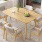 Modern Style Rubberwood Solid Wood Dining Table Rectangle Table with 4 Legs for Dinning Room Clearhalo ' dining_table' 'Dining Tables & Seating' 'Dining Tables' 'furn' 'furn_dining_table' 'Furniture' 'furniture_dining_table' 'Kitchen & Dining Furniture' 'kitchen&dining_furn' 'kitchen' 'kitchen_dining_table' 1200x1200_356fa90b-b0a2-4997-a0b7-a8d71fc4dc36