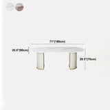 Oval Sintered Stone White Tone Dining Table Modern Double Pedestal Table for Dining Room Clearhalo ' dining_table' 'Dining Tables & Seating' 'Dining Tables' 'furn' 'furn_dining_table' 'Furniture' 'furniture_dining_table' 'Kitchen & Dining Furniture' 'kitchen&dining_furn' 'kitchen' 'kitchen_dining_table' 1200x1200_3572359b-53ab-404a-82c4-bb6435898b2d