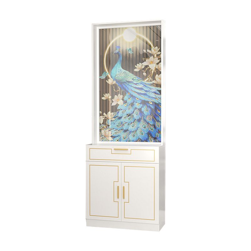 Scandinavian Wood in White 11.81" Wide Accent Cabinet with Drawer