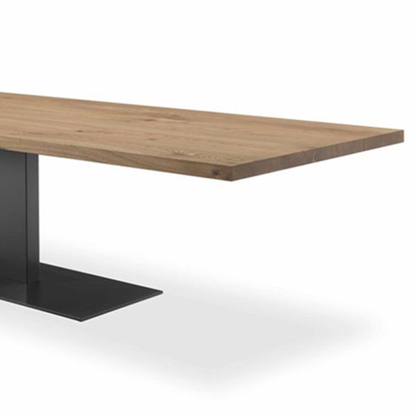 Industrial Pine Wood Dining Table Rectangle Kitchen Table with Metal Pedestal Base Clearhalo ' dining_table' 'Dining Tables & Seating' 'Dining Tables' 'furn' 'furn_dining_table' 'Furniture' 'furniture_dining_table' 'Kitchen & Dining Furniture' 'kitchen&dining_furn' 'kitchen' 'kitchen_dining_table' 1200x1200_35744ccf-42d9-4944-8f15-fbb418ef1c12