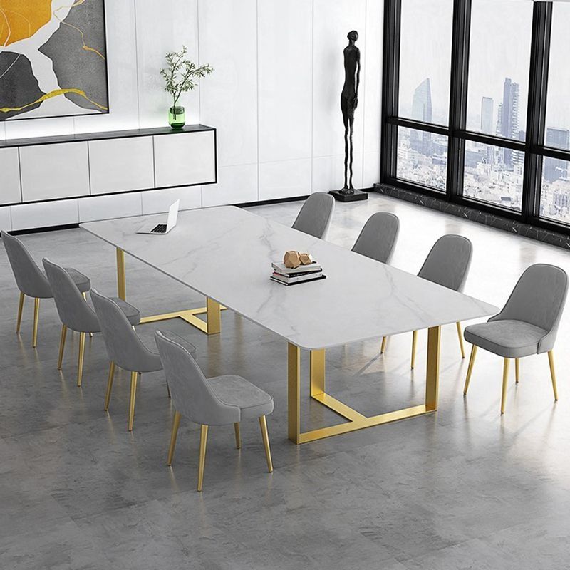 CONFÉRENCE DE CONFÉRENCE MODERNE CONFÉRENCE DE CONFÉRENCE RECTANGULAIRE TABLE DE BUREAUX AVEC 2 LEGS pour le bureau