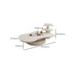 31" Wide Contemporary Coffee Table White Coffee Cocktail Table with Storage
