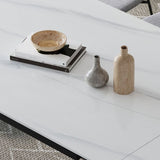 Moderno 1/2/5/7/9 Piezas Muebles de piedra rectangulares de mesa en blanco