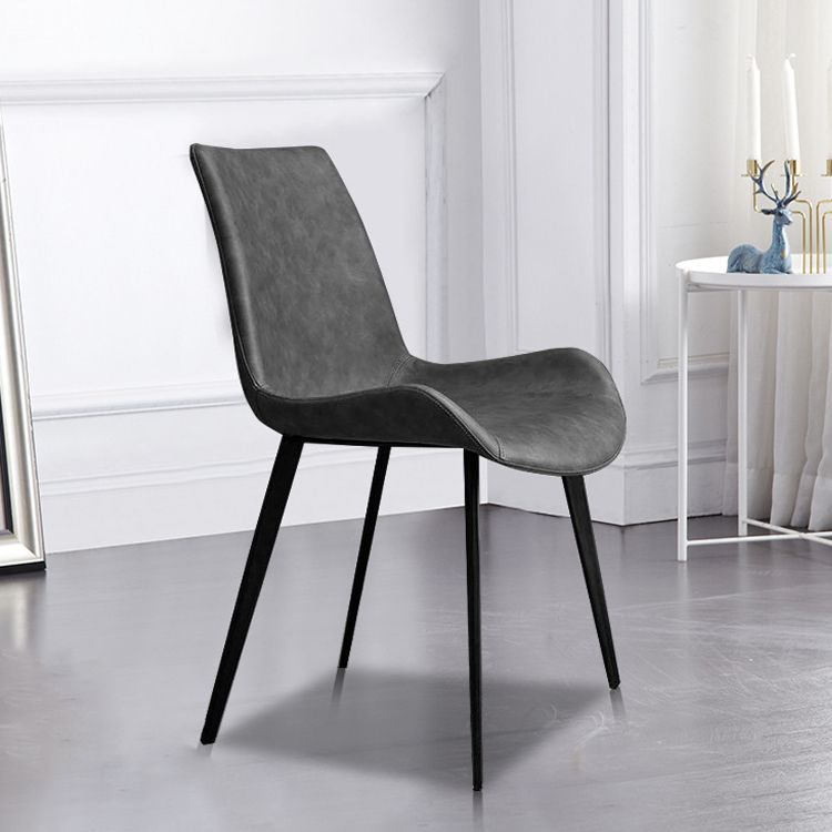 Leather Dining Chairs Industrial Design Solid Back Arm Side Chairs for Kitchen Clearhalo 'Dining Chairs' 'Dining Tables & Seating' 'dining_chair' 'furn' 'furn_dining_chair' 'Furniture' 'Kitchen & Dining Furniture' 1200x1200_3576794c-72a5-4ac9-8609-53272eeb3cdc
