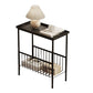 21.65" Tall Metal End Table Tray Top Accent Side Table with Storage