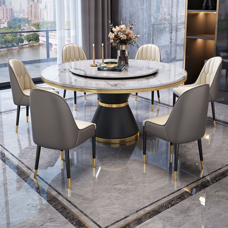 Metal Modern Style Round Dining Table Sintered Stone Table for Home Kitchen Clearhalo ' dining_table' 'Dining Tables & Seating' 'Dining Tables' 'furn' 'furn_dining_table' 'Furniture' 'furniture_dining_table' 'Kitchen & Dining Furniture' 'kitchen&dining_furn' 'kitchen' 'kitchen_dining_table' 1200x1200_3578b45d-041e-4464-9116-21a7cf57c15e