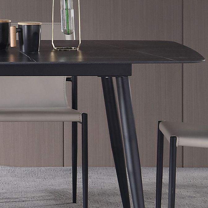 Modern Black 1/4/5/7 Pieces Dining Set Rectangle Legs Stone Indoor Dinette Set Clearhalo 'Dining Room Sets' 'Dining Tables & Seating' 'dining_room_set' 'furn' 'furn_dining_room_set' 'Furniture' 'Kitchen & Dining Furniture' 1200x1200_35795de6-7be1-47b9-9d83-269f120a8664
