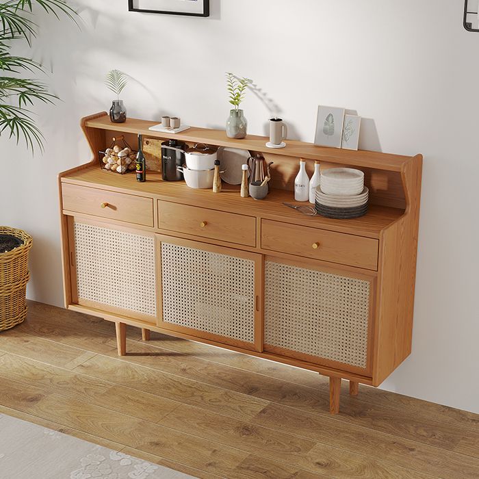 Puertas de vidrio marrón Mesa contemporánea de madera maciza para sala de estar para sala de estar