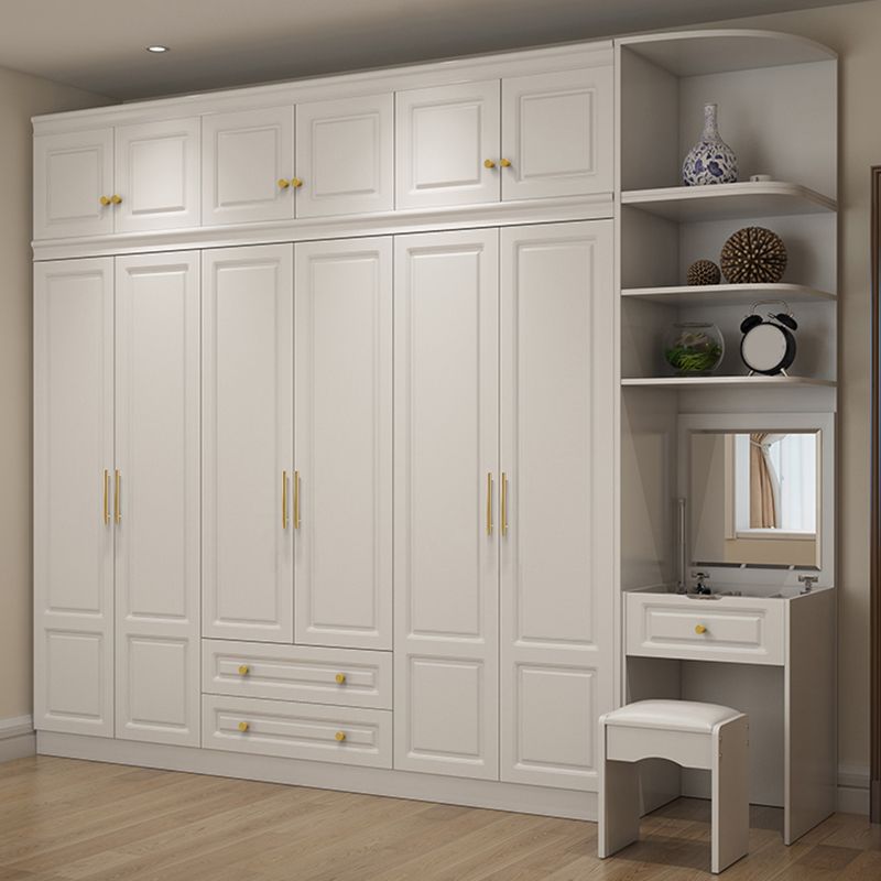 Hinged White Wardrobe Armoire Engineered Wood Wardrobe Closet Clearhalo 'Armoires & Wardrobes' 'armoires_wardrobes' 'Bedroom Furniture' 'furn' 'furn_armoires_wardrobes' 'Furniture' 1200x1200_357ab54b-ac59-48f7-af2f-a346ac24fb32