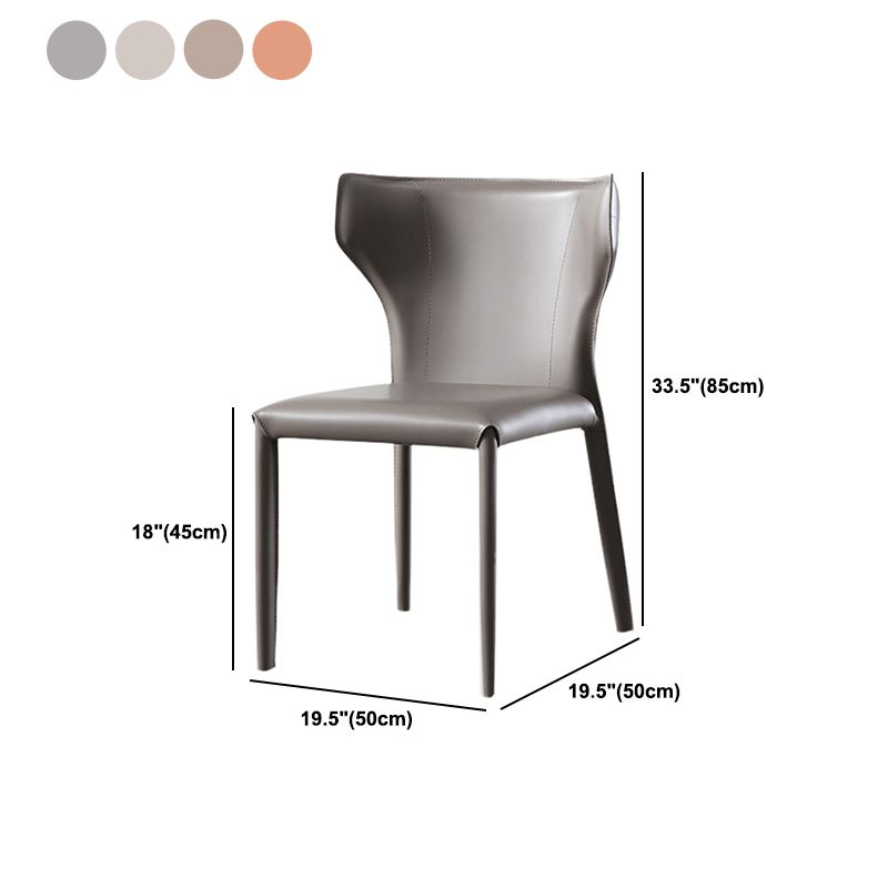 Moderne lederen eetstoelen stoelen Wingback zijstoel voor restaurantgebruik