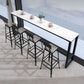 Industriële metalen barkrukken Low Back Bar -ontlasting met zwarte benen