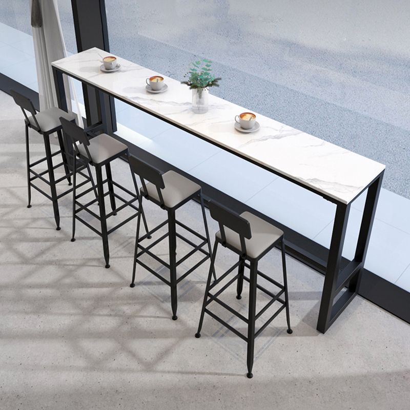 Industriële metalen barkrukken Low Back Bar -ontlasting met zwarte benen