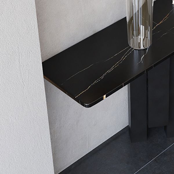 Contemporary Stone Console Table Black Console Sofa Table for Hall
