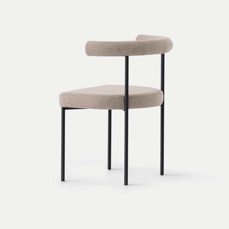 Upholstered Armless Dining Chairs Contemporary Open Back Side Furniture in Matte Finish