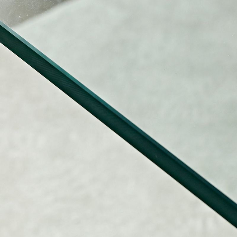 Mesa de trineo de la mesa cuadrada de vidrio contemporánea con estante