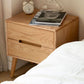 Scandinavian Wooden Bedside Cabinet with 2 Drawer for Bedroom