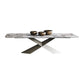 Modern Gray Stone Top Table Metal Base Rectangle Dining Table for Kitchen