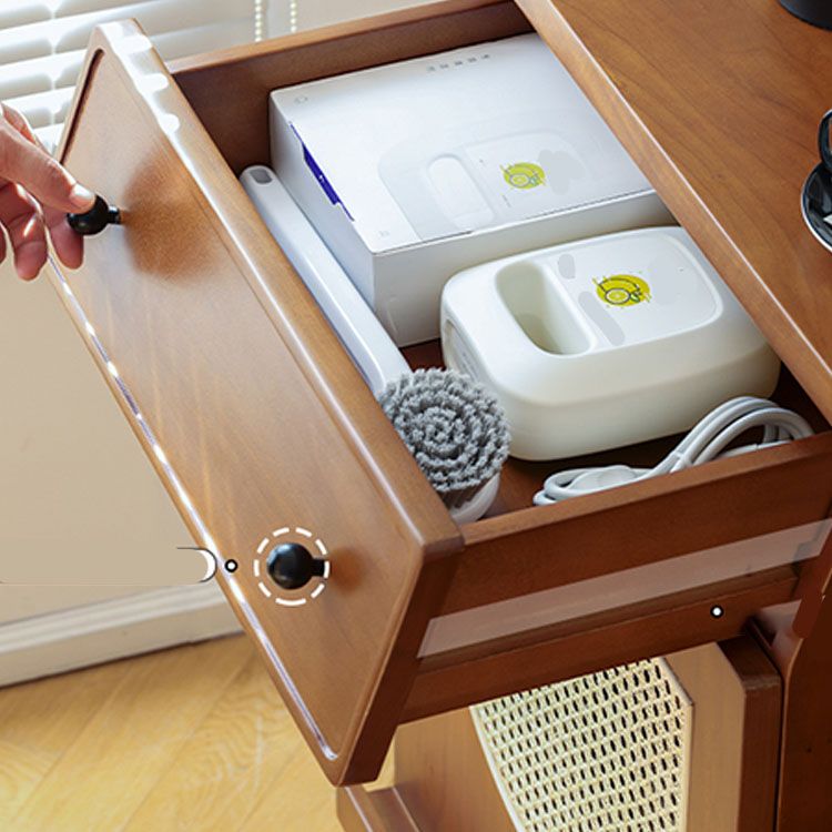 Wood Modern 33" Tall Soft Close Drawers Accent Cabinet with Doors