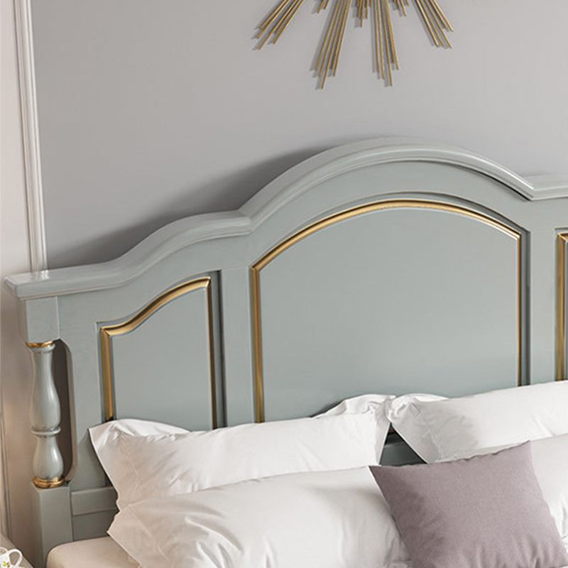 84.65 inch Wide Rustic Bed Frame Pine Wood Panel Bed with Headboard