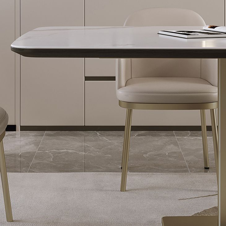 Nordic Glam Sintered Stone Rectangle Table Set 1/4/5/7 Pieces Dining Set for Home Clearhalo 'Dining Room Sets' 'Dining Tables & Seating' 'dining_room_set' 'furn' 'furn_dining_room_set' 'Furniture' 'Kitchen & Dining Furniture' 1200x1200_3581c0eb-9921-4db2-82ff-f8ba0c679053