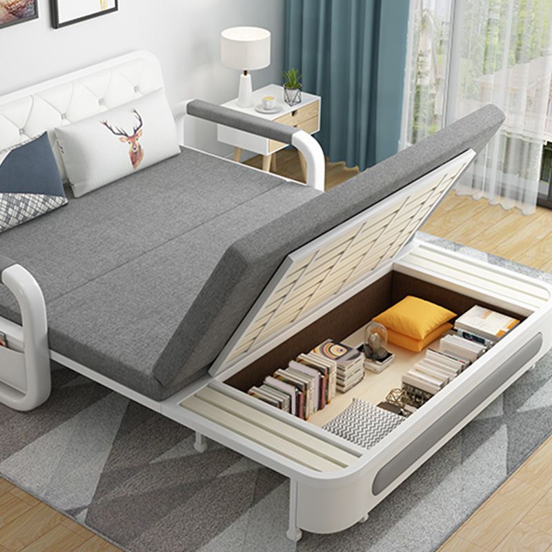 Divano contemporaneo di miscela di cotone con letto in grigio con deposito