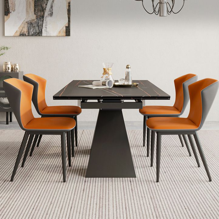 Modern 1/4/5/7 Pieces Dining Set Rectangle Black Dining Table Set for Home Use Clearhalo 'Dining Room Sets' 'Dining Tables & Seating' 'dining_room_set' 'furn' 'furn_dining_room_set' 'Furniture' 'furniture_dining_room_set' 'Kitchen & Dining Furniture' 'kitchen&dining_furn' 'kitchen' 1200x1200_3583176c-b871-464e-acac-1a28d8cf9b94
