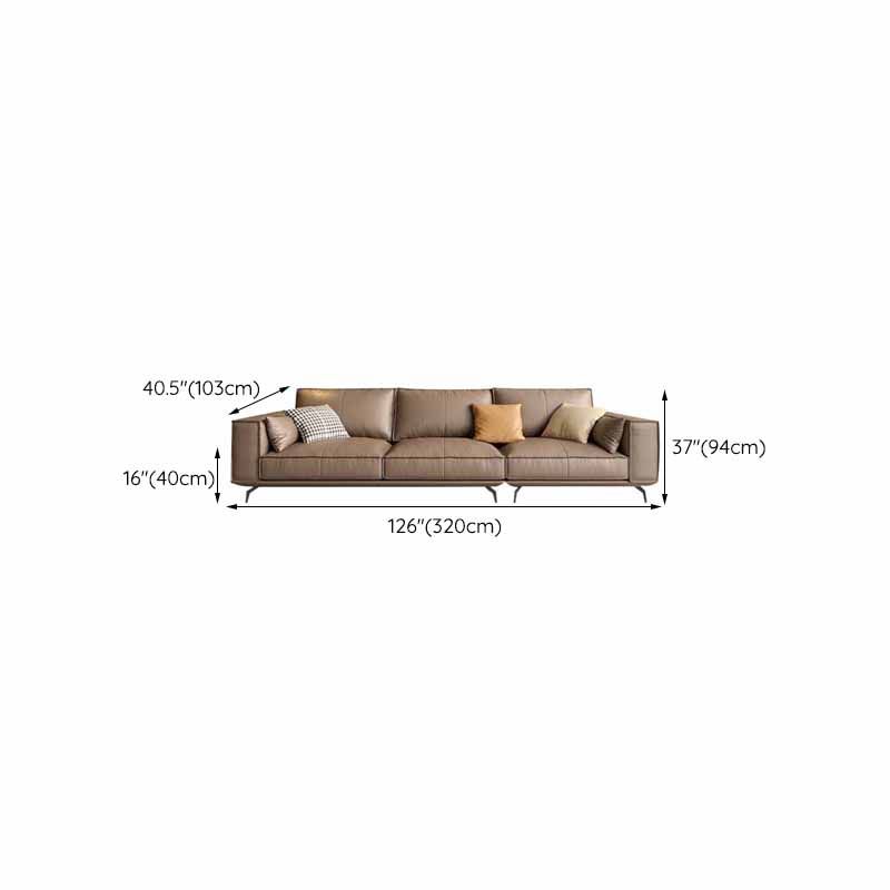 Divano in pelle autentica da 37 "divano braccio con smoking alto con cuscini per soggiorno