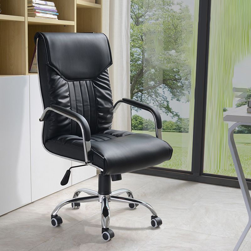 Adjustable Seat Height Office Chair Modern High Back Fixed Arm Chair with Wheels Clearhalo 'furn' 'furn_office_chair' 'Furniture' 'Office Chairs' 'Office Furniture' 'office_chair' 1200x1200_3584f6fc-d002-4874-8a01-b5518dfb8dda