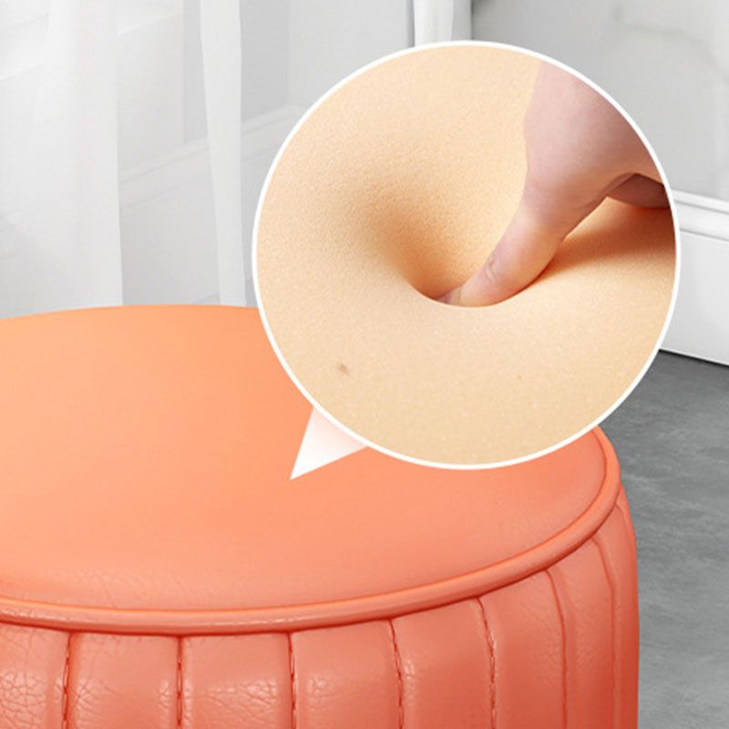 Solid Color Leather Standard Stool Modern Style Simple Round Cushion Stool Clearhalo 'furn' 'furn_ottomans_poufs' 'Furniture' 'Living Room Furniture' 'Ottomans & Poufs' 'ottomans_poufs' 1200x1200_3584f79d-9713-4108-9480-b87c00e375d6