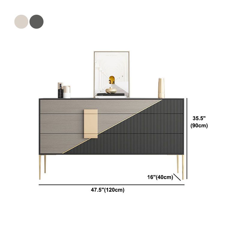 Polished Finish Faux Wood Sideboard Glam Indoor Dining Buffet with Drawers Clearhalo 'buffet_sideboard' 'Buffets & Sideboards' 'furn' 'furn_buffet_sideboard' 'Furniture' 'Kitchen & Dining Furniture' 1200x1200_35854f2a-a128-4d10-bcfb-9376df0b78da