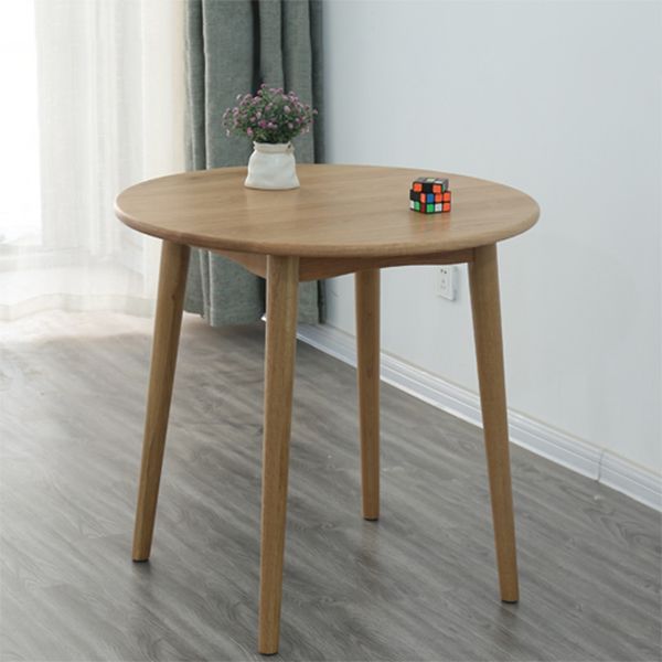 Round Dining Table Natural Contemporary Style Solid Wood Dinner Table for Home Kitchen