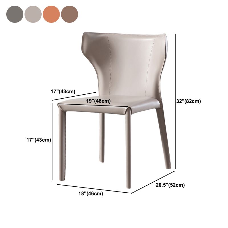 Modern Style Leather Dining Side Chair Wingback Side Armless Chair for Restaurant Use Clearhalo 'Dining Chairs' 'Dining Tables & Seating' 'dining_chair' 'furn' 'furn_dining_chair' 'Furniture' 'Kitchen & Dining Furniture' 1200x1200_35857cf2-761f-4e9d-aa12-9ff75f96ee15
