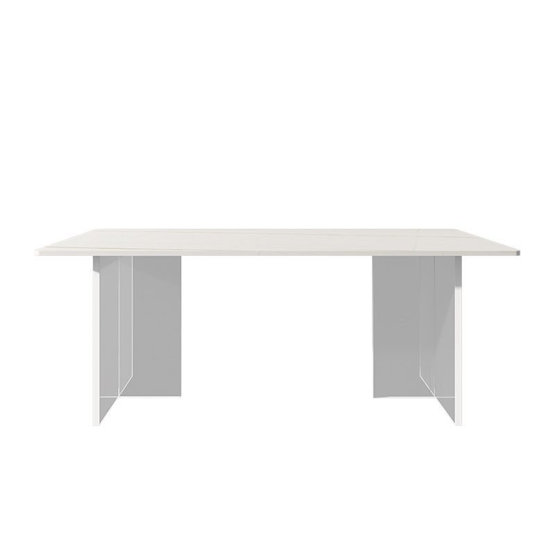 Mesa de comedor rectangular con piedra blanca mesa moderna