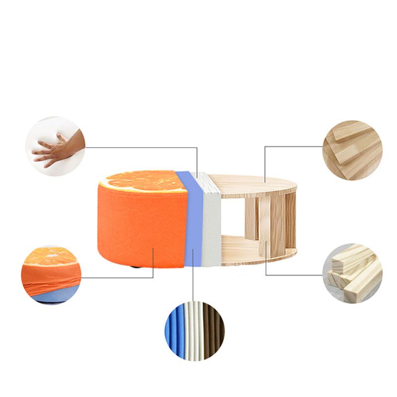 Round Pouf Upholstered Scratch Resistant Contemporary Fruit Printed Fabric Footstool Clearhalo 'furn' 'furn_ottomans_poufs' 'Furniture' 'Living Room Furniture' 'Ottomans & Poufs' 'ottomans_poufs' 1200x1200_3586c980-2ebb-453a-bb9a-24d601d5fc04