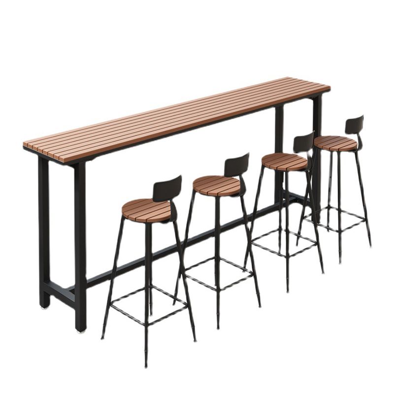 Bruine rechthoekige balktafel Hedendaagse staaftafel met schroefbasis