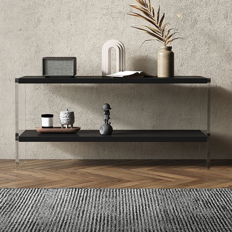 Rectangle Shape Contemporary Console Table Black/White Console Sofa Table Clearhalo 'Console Tables' 'console_tables' 'Entry & Mudroom Furniture' 'furn' 'furn_console_tables' 'Furniture' 1200x1200_358803c2-1140-4102-baf8-12d34702b75f