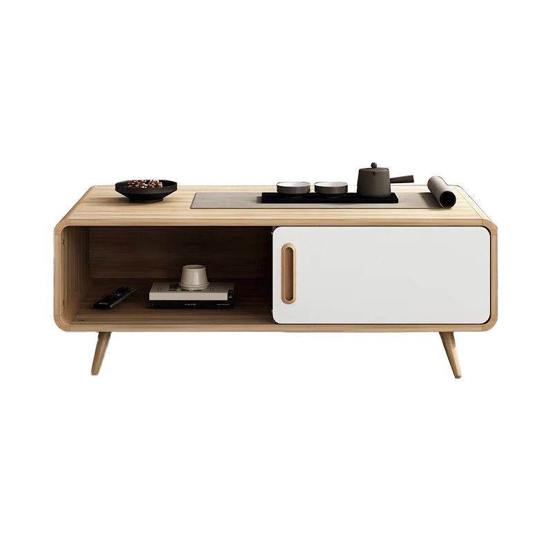 Tavolino da cocktail rettangolare Tavolino singolo moderno in legno a 4 gambe