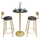 1/2/3 stuks Glam Iron Bar Tafel Set Faux Marble Top Bistro Set met voetstuk